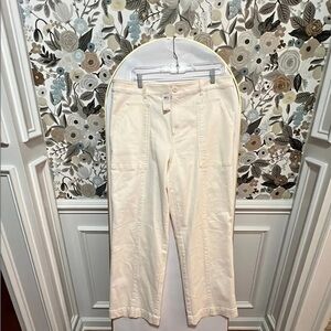 NWT loft Cream Wide-Leg Pants